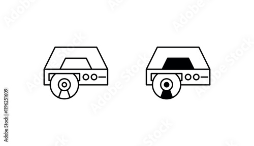 DVD Player icon design with white background stock illustration