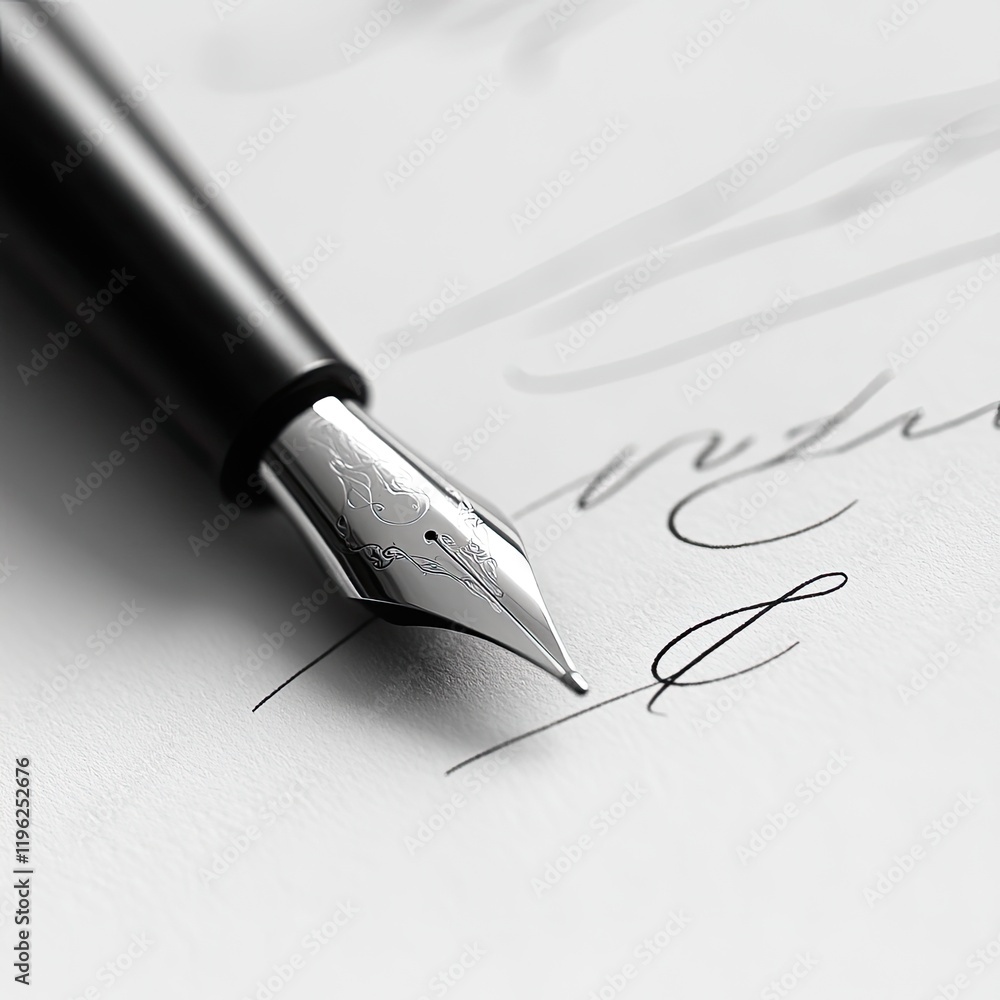Fototapeta premium fountain pen on the document
