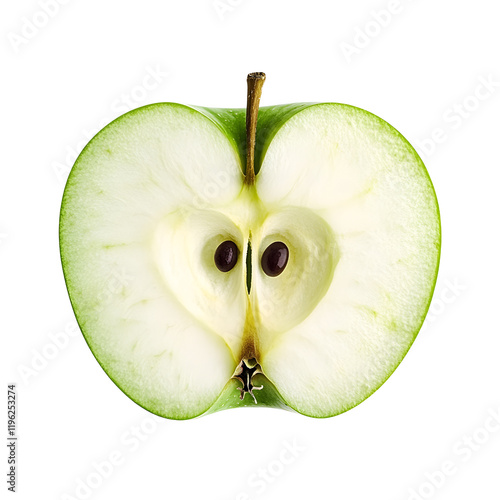 green apple cross section - isolated on white background photo