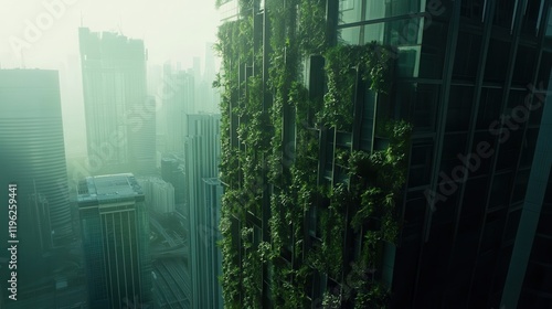 Urban Garden Facade with Climbing Plants and Natural Light