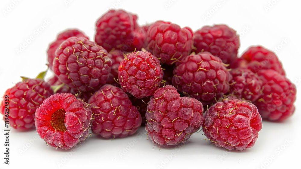 Fresh Raspberries Piled Together with Their Bright Red Color Fresh Raspberries Piled Together with Their Bright Red Color