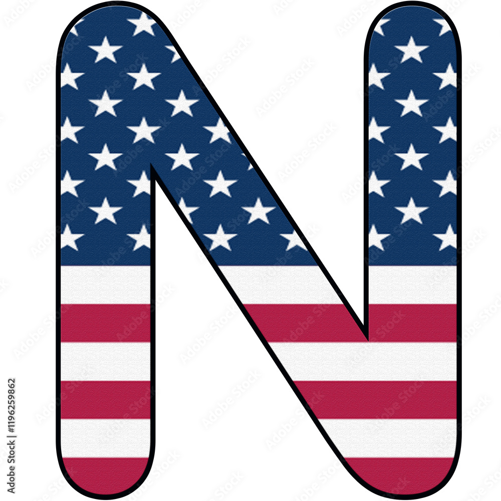 Fototapeta premium Decorative letters with American flag