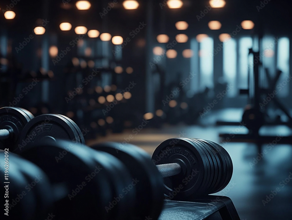Fototapeta premium Modern Gym Interior Highlighting Workout Equipment