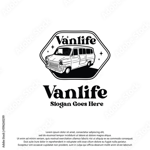 creative vanlife logo with simple style design