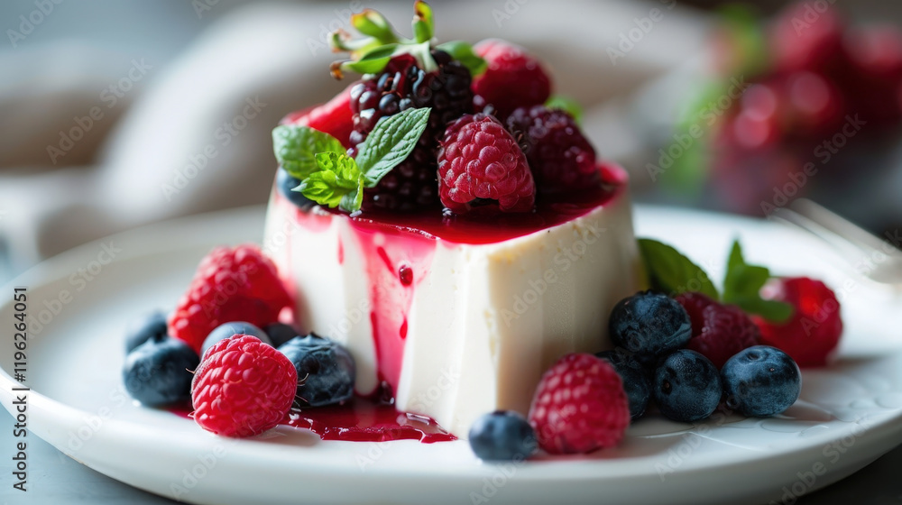 Deliciously Decadent Italian Panna Cotta with Fresh Berries Deliciously Decadent Italian Panna Cotta with Fresh Berries
