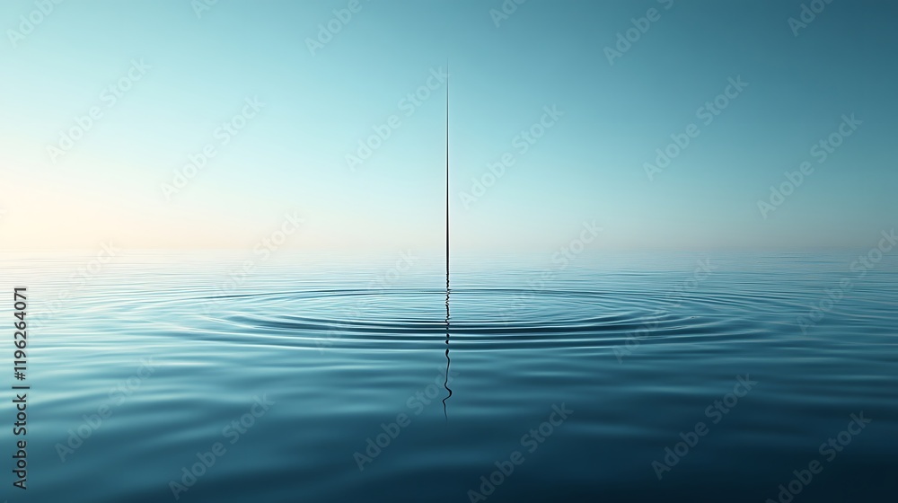 Calm ocean with rippling water under a cloudy blue sky Calm ocean with rippling water under a cloudy blue sky
