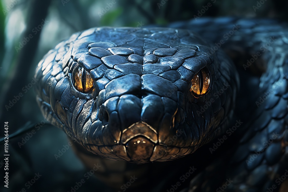 Majestic Black Snake Close-Up: A Dark and Mysterious Encounter in the Wild Majestic Black Snake Close-Up: A Dark and Mysterious Encounter in the Wild