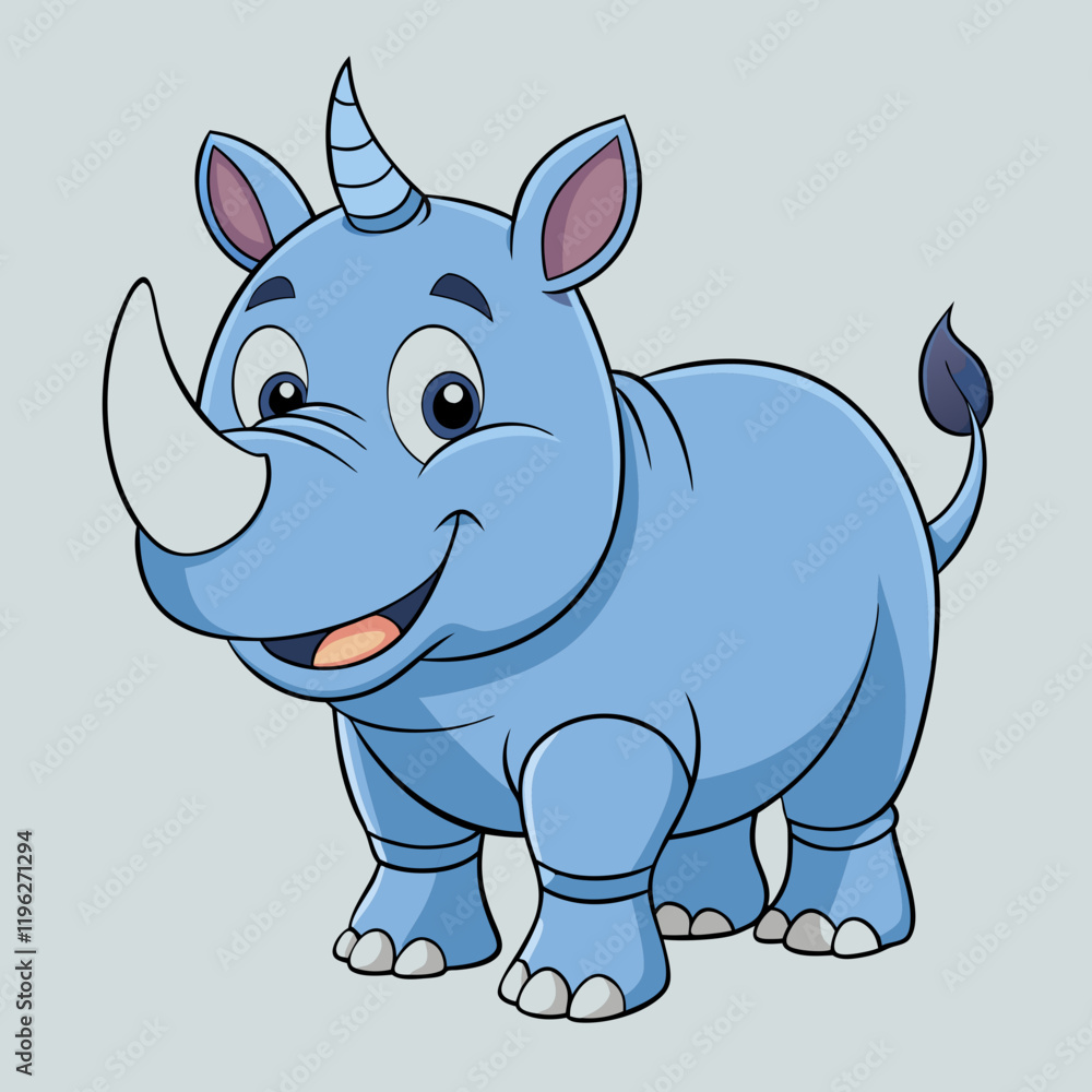 Obraz premium rhino cartoon vector isolated