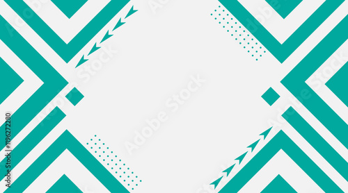 Presentation background vector design | Banner background design with circle, arrow, square, stroke | Dotted pattern background with jade colour