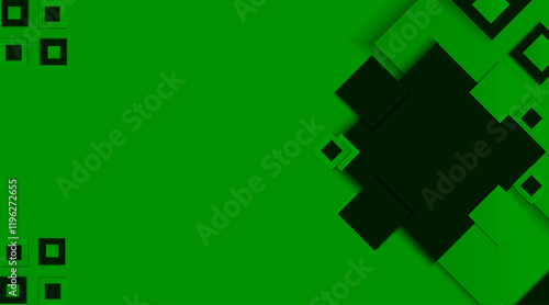 Abstract background vector design with geometric shape for banner, corporate, flyer, presentation, decorative | Modern square shape shadow background with green colour