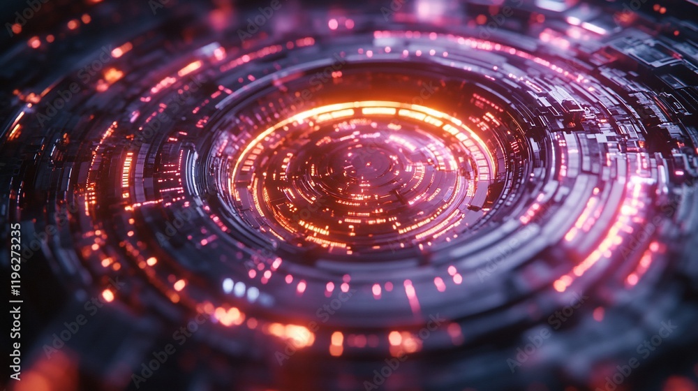 Abstract Futuristic Technology: Glowing Neon Circuits Abstract Futuristic Technology: Glowing Neon Circuits