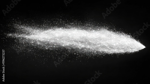 Abstract White Powder Explosion on Black Background