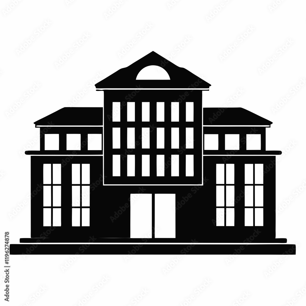 Corporate Building Silhouette Vector Art Corporate Building Silhouette Vector Art