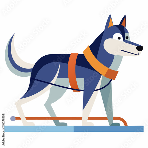 vector illustration of a dog sled