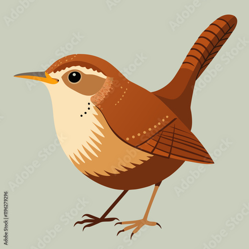 Papier peint illustration of a eurasian wren bird