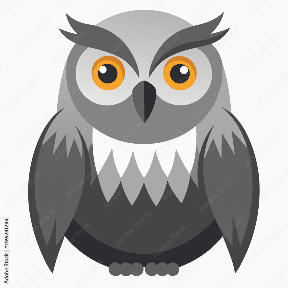 Fototapeta premium great gray owl on white background