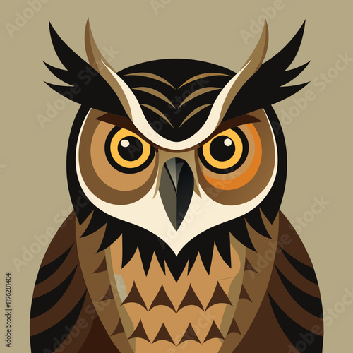 great horned  owl on a branch