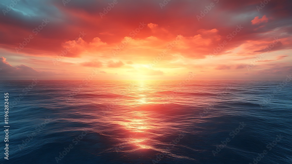 Fototapeta premium Vibrant sunset over calm ocean. (12)