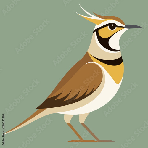 vector illustration of an horned lark