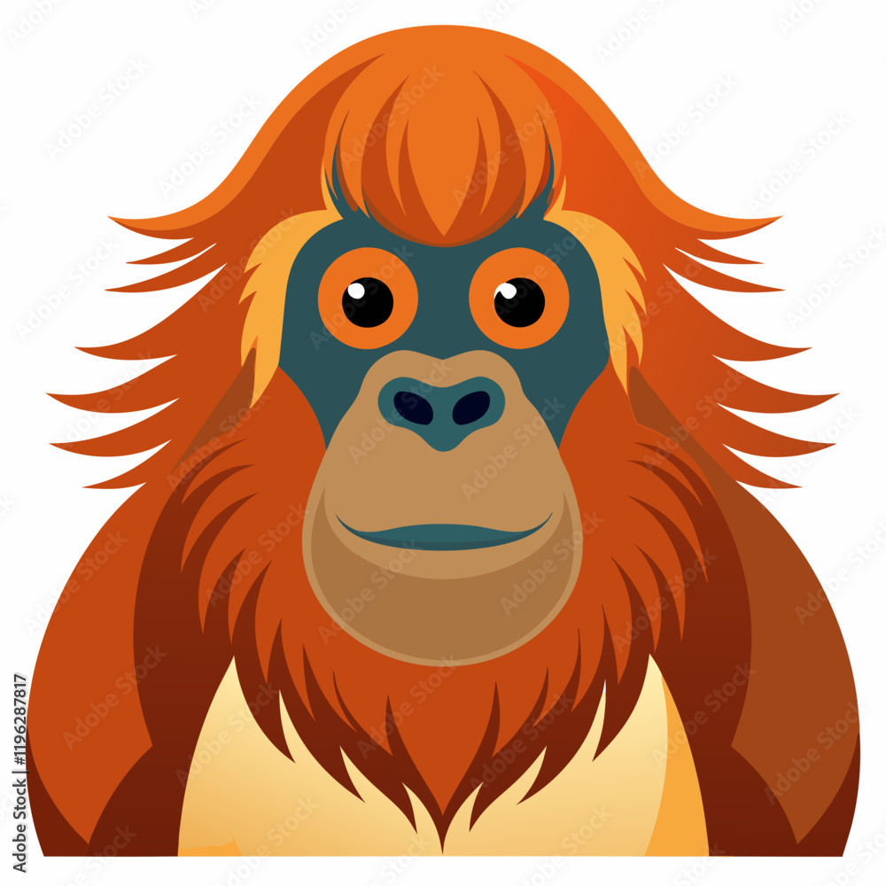 Obraz premium orangutan vector art
