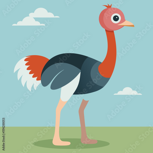 illustration of a cartoon ostrich