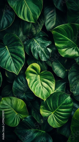 Wallpaper Mural Lush Green Tropical Leaves Background Torontodigital.ca