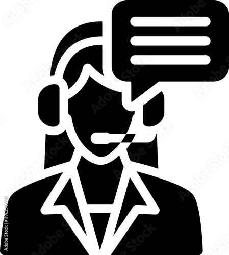 Female Agent Line Icon