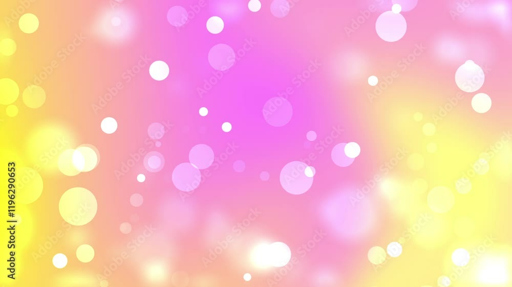 This vibrant animated background features soft pink and yellow hues with floating bokeh circles, creating a cheerful and dreamy atmosphere This vibrant animated background features soft pink and yellow hues with floating bokeh circles, creating a cheerful and dreamy atmosphere