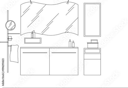 vector illustration design image of lavatory and bathroom in home bathroom interior 