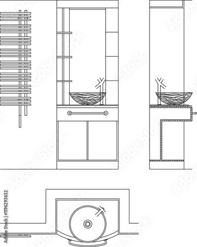 vector illustration design image of lavatory and bathroom in home bathroom interior 