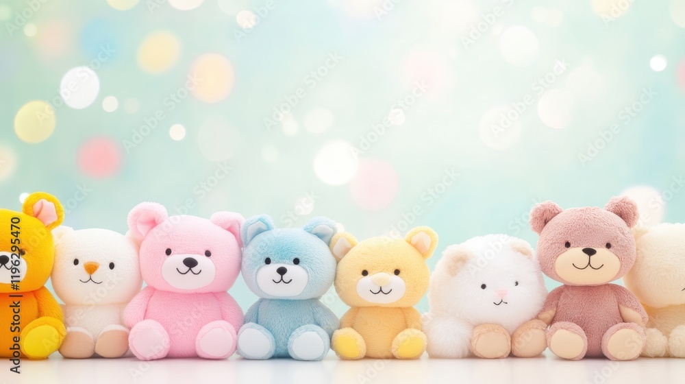Adorable Collection of Pastel Teddy Bears and Stuffed Animals Adorable Collection of Pastel Teddy Bears and Stuffed Animals