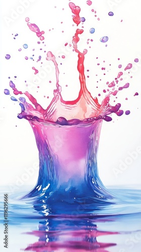 Vibrant color splash in water, creating an abstract design.