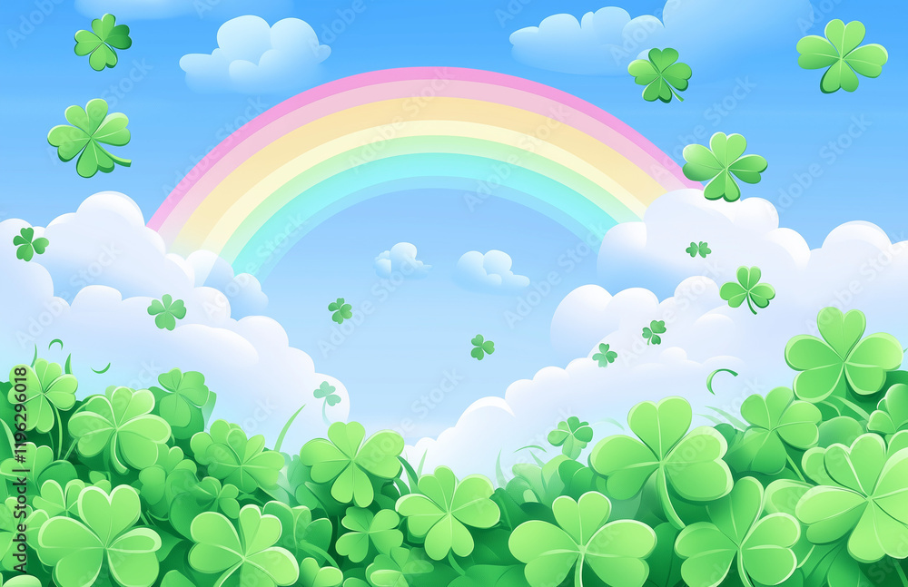 landscape with rainbow , st patrick day background landscape with rainbow , st patrick day background
