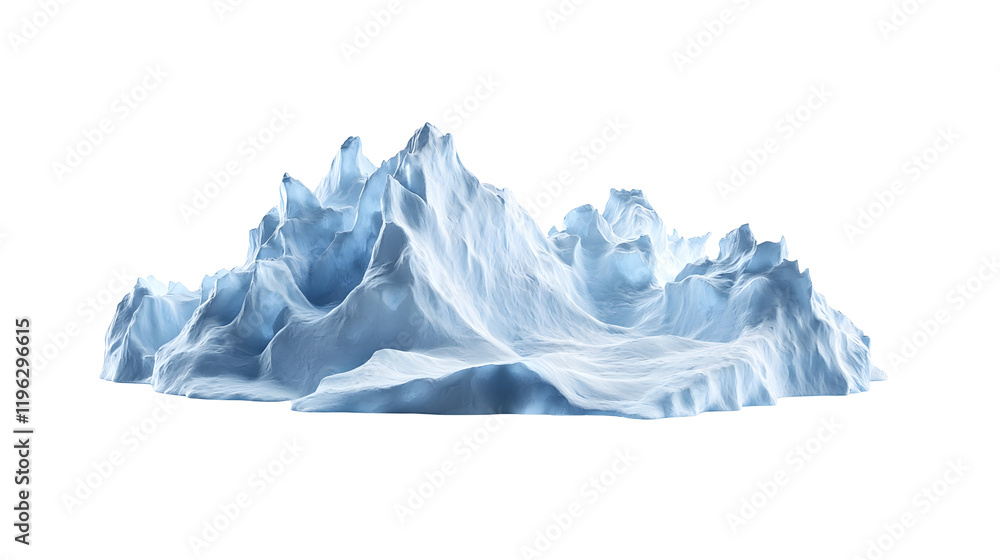 Dynamic ice mountain formation arctic region 3d render digital art aerial view abstract concept Dynamic ice mountain formation arctic region 3d render digital art aerial view abstract concept