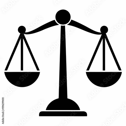 Balance Scale Silhouette Vector Art