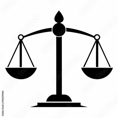 Balance Scale Silhouette Vector Art