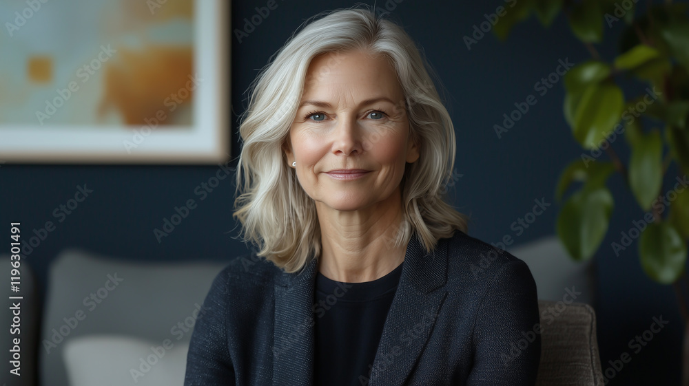 Fototapeta premium Confident Professional Woman in Elegant Setting