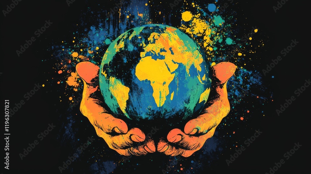 Fototapeta premium World Kindness Day 2024, T-shirt design. Stylish typography and vector illustration earth art for tee shirt background.