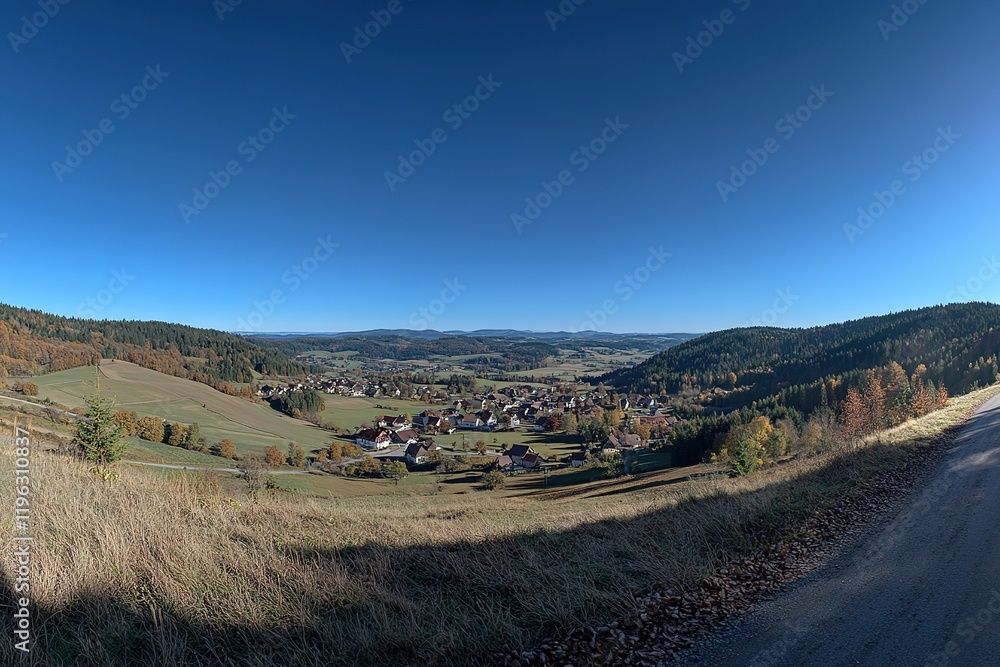 Naklejka premium Majestic Black Forest Panorama: Breathtaking Views of Germany's Enchanting Nature Reserve, Rolling