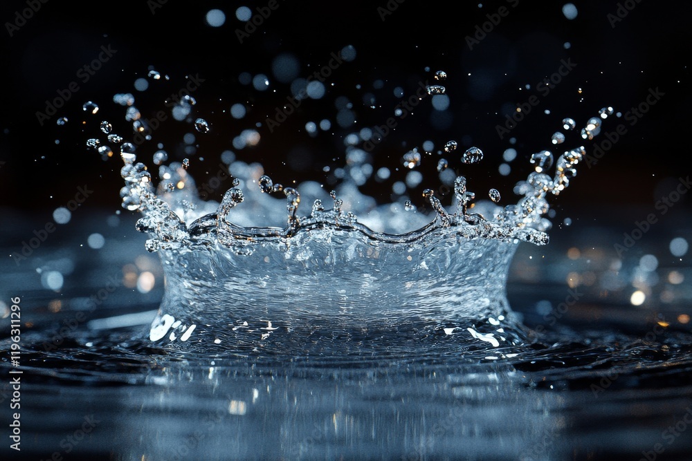 Splash of Crystal Clear Water Digital Concept, Generative AI Splash of Crystal Clear Water Digital Concept, Generative AI