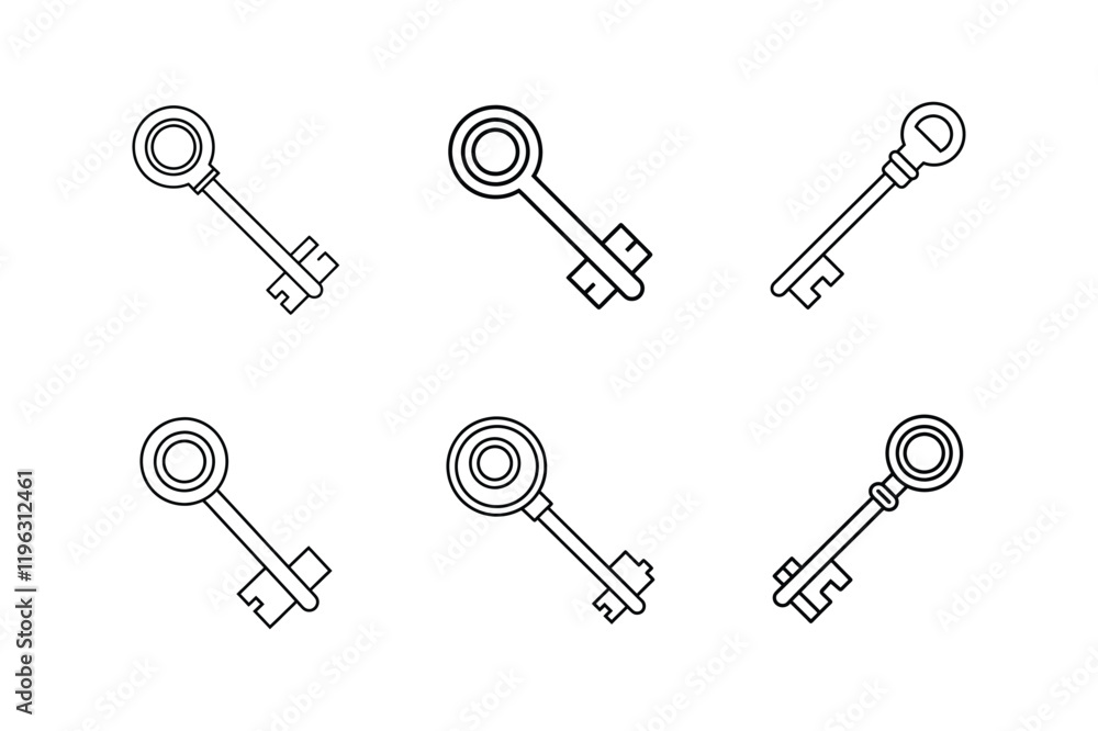 key icon line art vector illustration key icon line art vector illustration