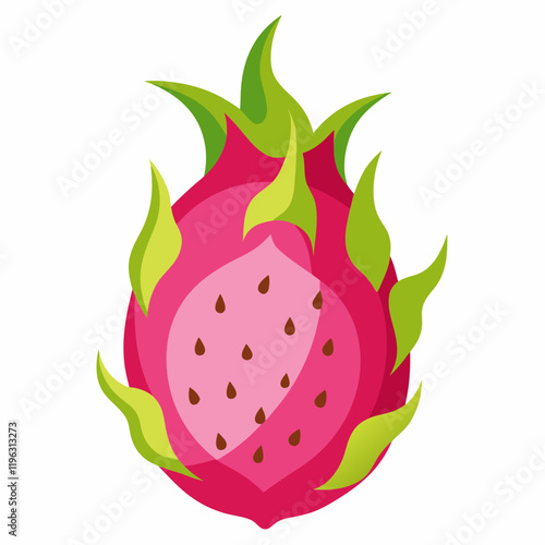 dragon fruit on a white background