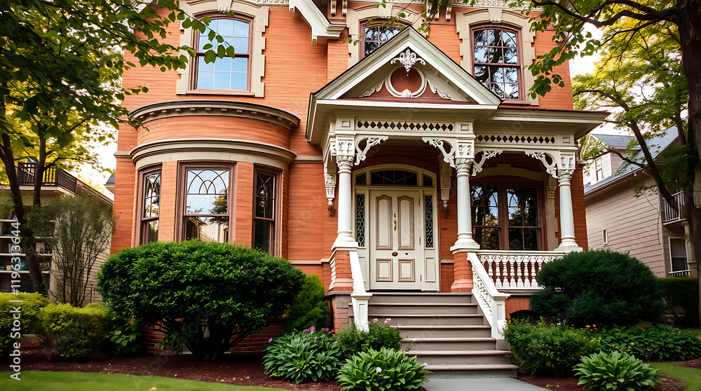 Victorian Brick House Exterior: Charming Residential Architecture and Landscaping Victorian Brick House Exterior: Charming Residential Architecture and Landscaping
