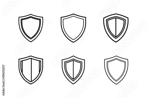 shield line art vector illustration