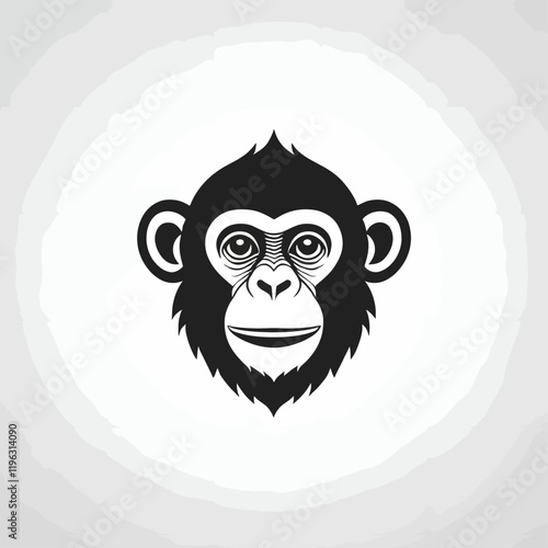 monkey head vector illustration
