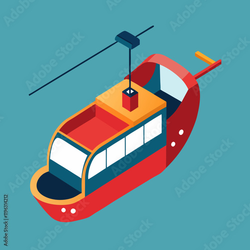 gondola aerial vector illustration