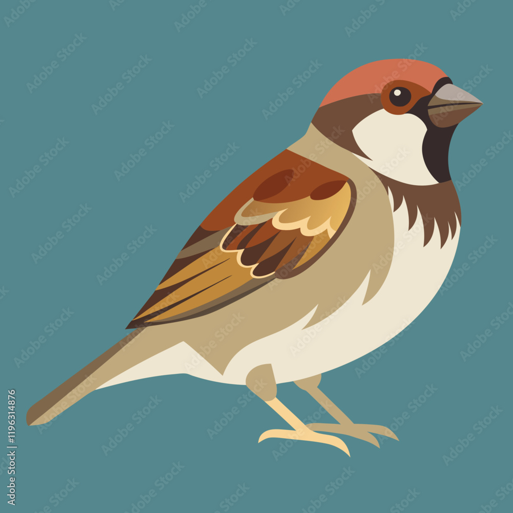 Obraz premium vector illustration of a sparrow bird
