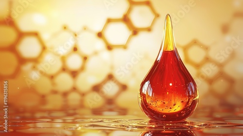 Amber Liquid Drop, Honey Texture