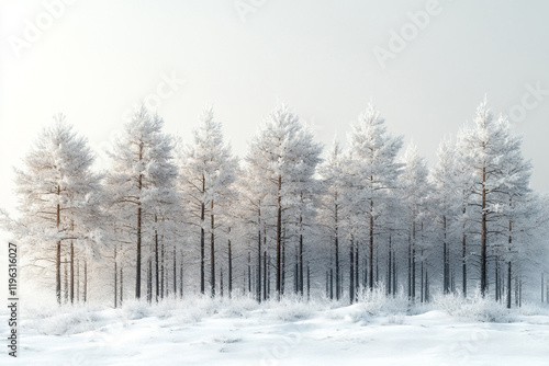 Wallpaper Mural Frost Covered Pine Trees In A Winter Forest Scene Torontodigital.ca