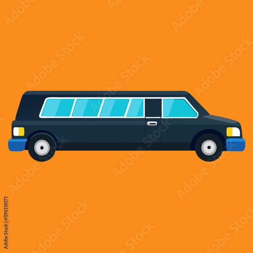 vector illustration of a limousine